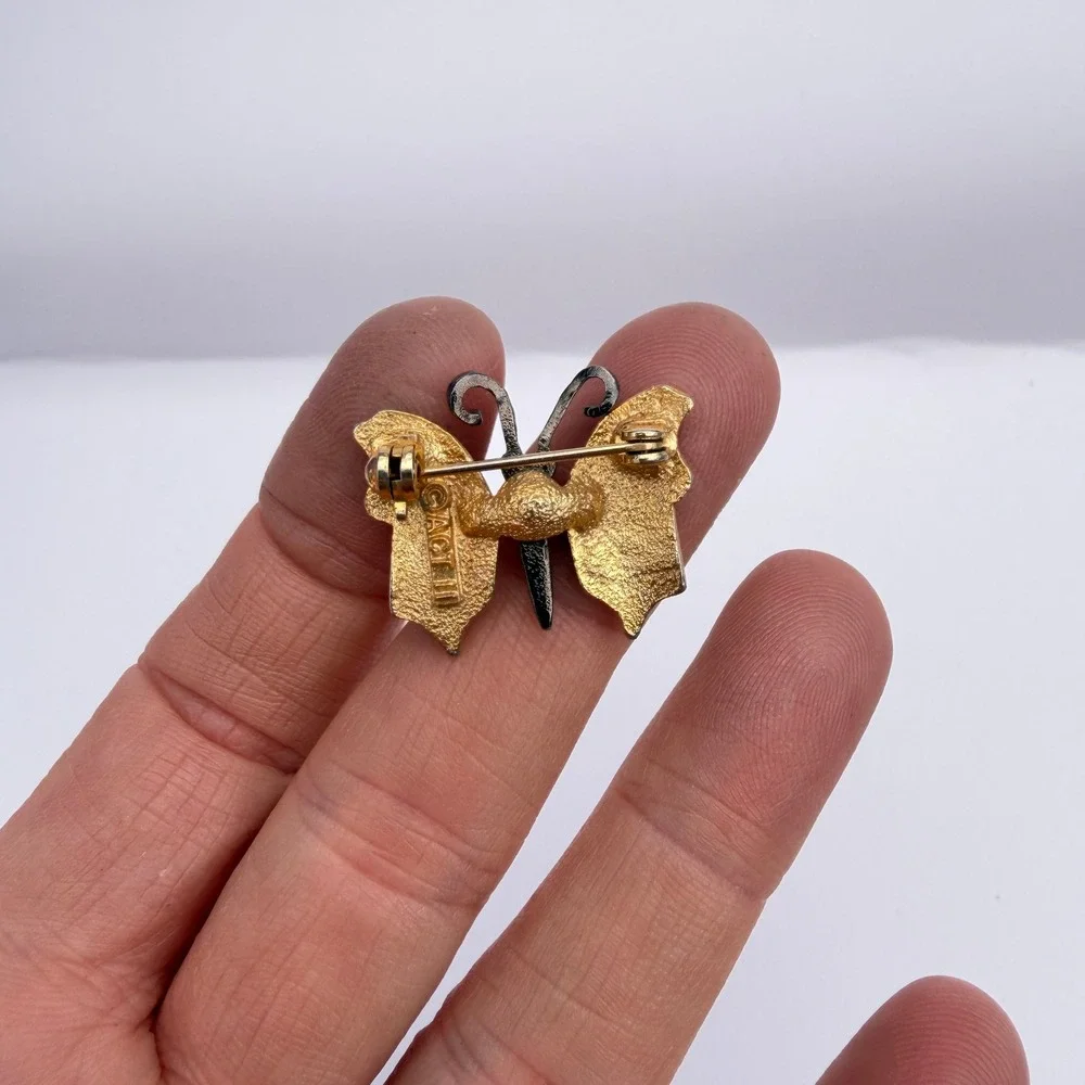 Act II Butterfly Brooch Gold Tone VTG Art Deco Lapel Pin Costume Jewelry Nature